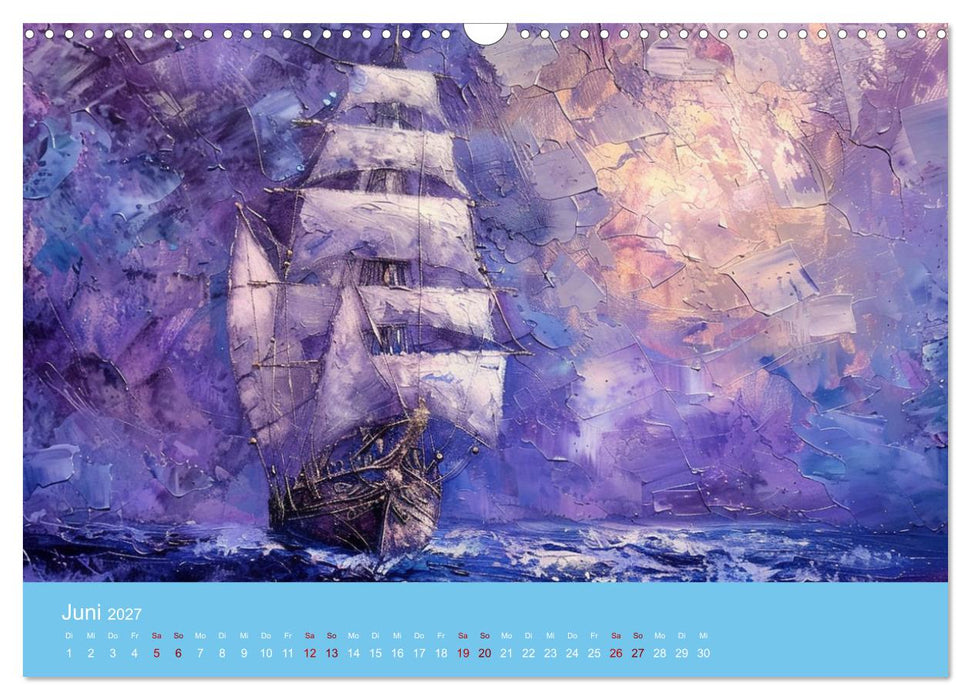 Das trunkene Schiff mit Bildern im William Turner-Stil (CALVENDO Wandkalender 2027)