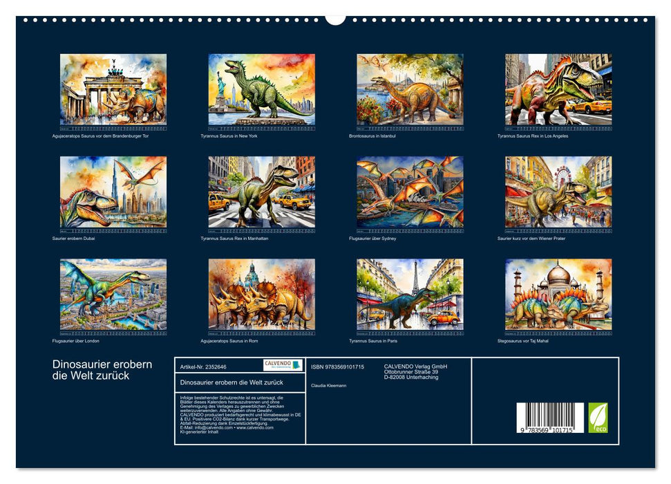 Dinosaurier erobern die Welt zurück (CALVENDO Premium Wandkalender 2027)