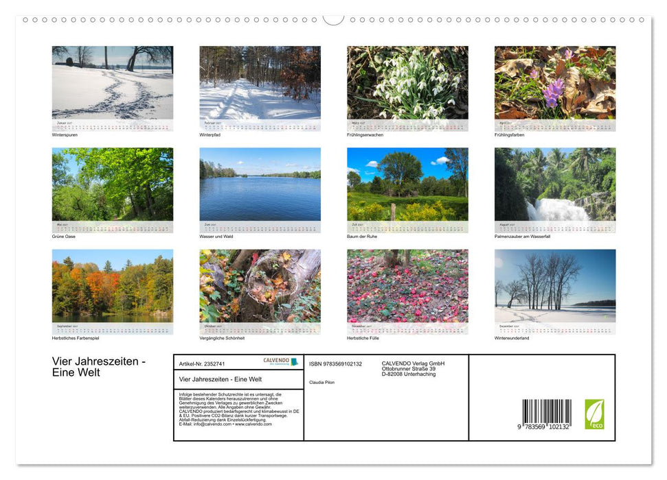 Vier Jahreszeiten - Eine Welt (CALVENDO Premium Wandkalender 2027)