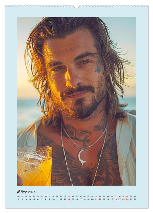 Tattoo-Boys. Coole Jungs am Meer (CALVENDO Wandkalender 2027)