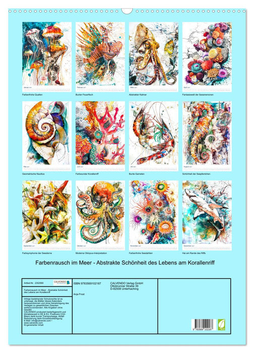Farbenrausch im Meer - Abstrakte Schönheit des Lebens am Korallenriff (CALVENDO Wandkalender 2027)
