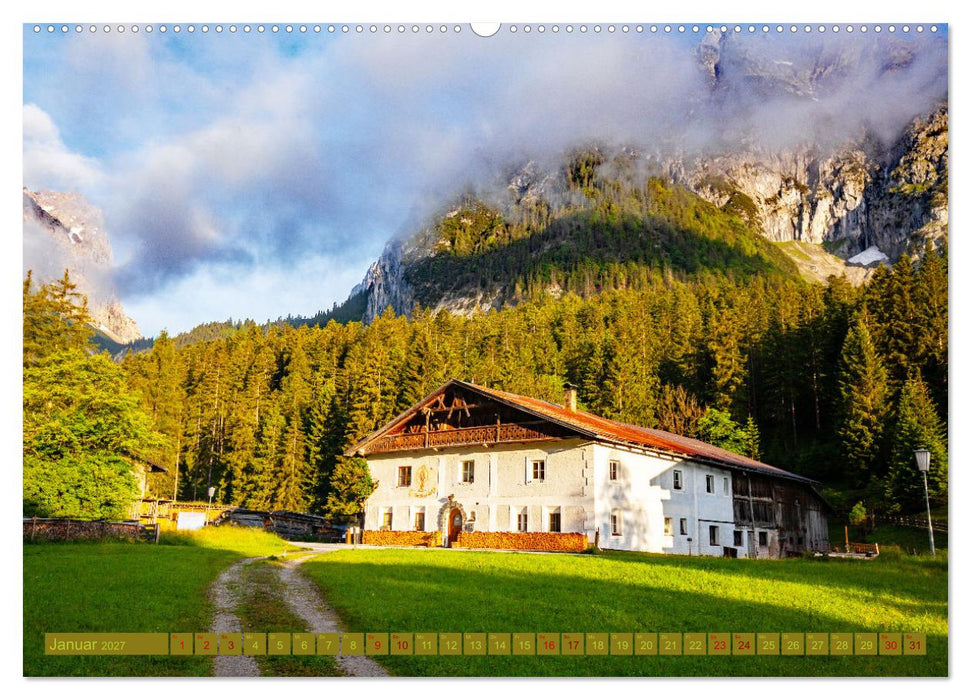 Historische Bauernhäuser im Tiroler Leutaschtal (CALVENDO Wandkalender 2027)