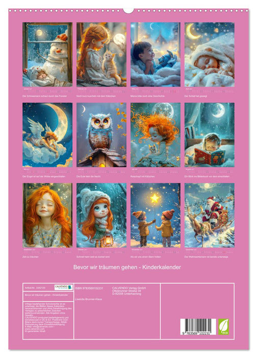 Bevor wir träumen gehen - Kinderkalender (CALVENDO Premium Wandkalender 2027)