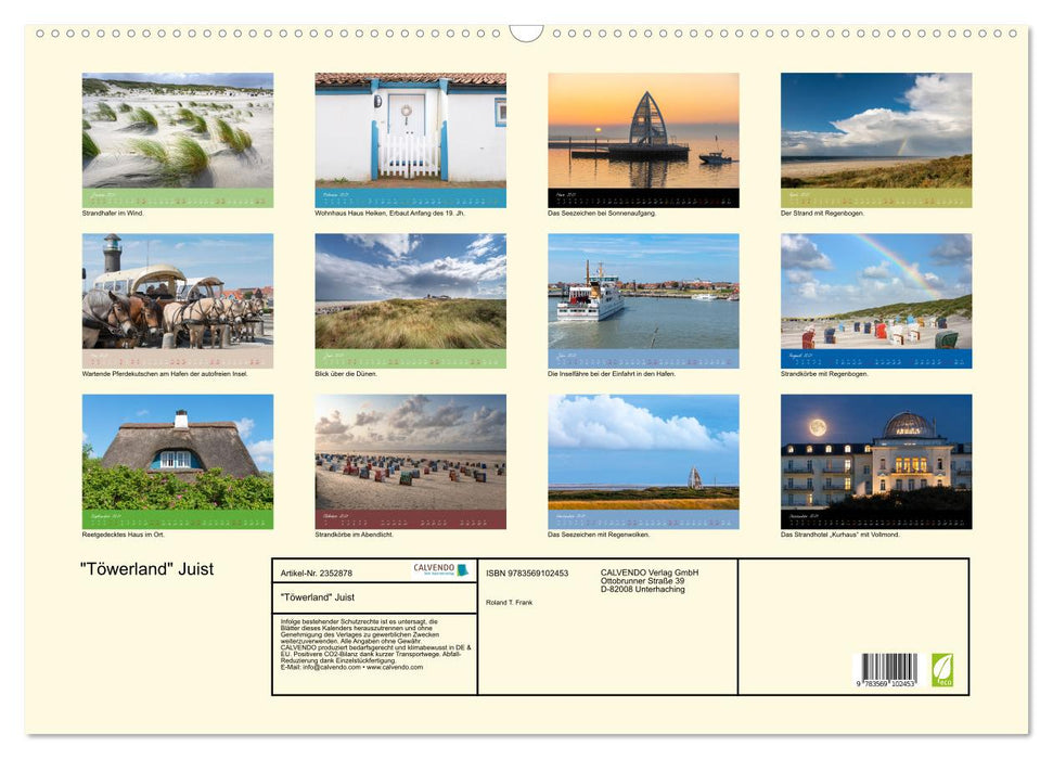 "Töwerland" Juist (CALVENDO Wandkalender 2027)