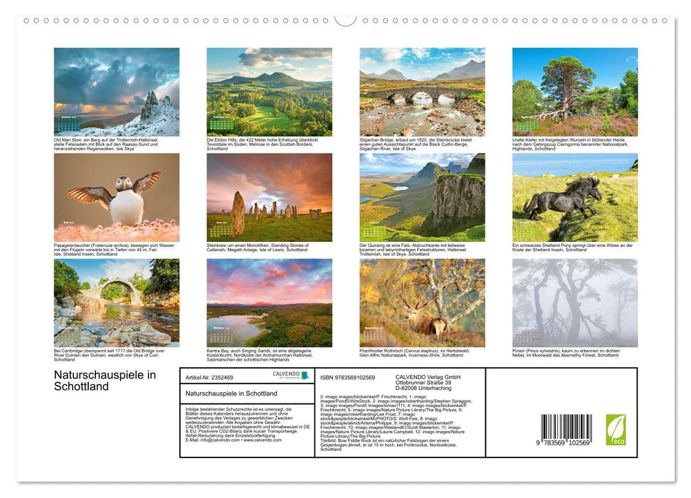 Naturschauspiele in Schottland (CALVENDO Premium Wandkalender 2027)