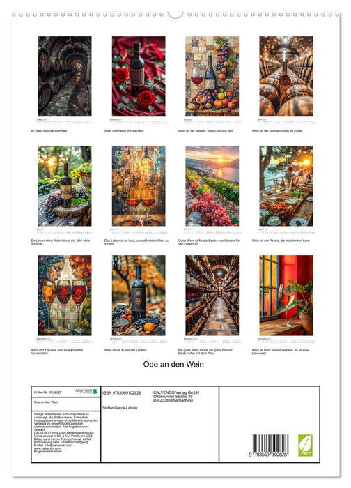 Ode an den Wein (CALVENDO Premium Wandkalender 2027)