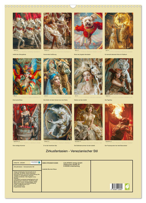 Zirkusfantasien - Venezianischer Stil (CALVENDO Wandkalender 2027)