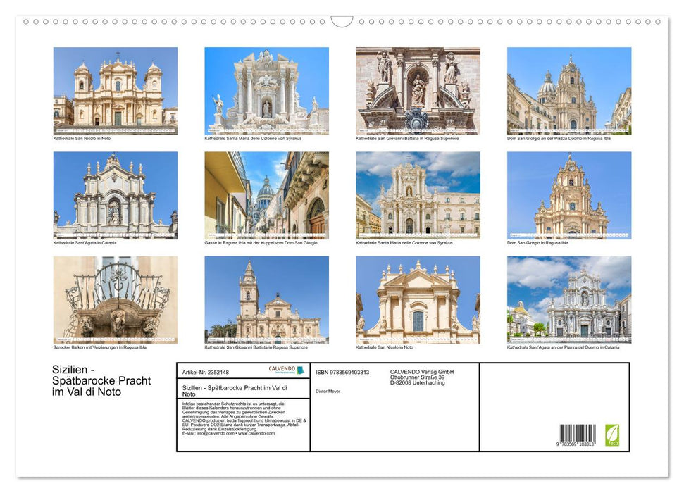 Sizilien - Spätbarocke Pracht im Val di Noto (CALVENDO Wandkalender 2027)