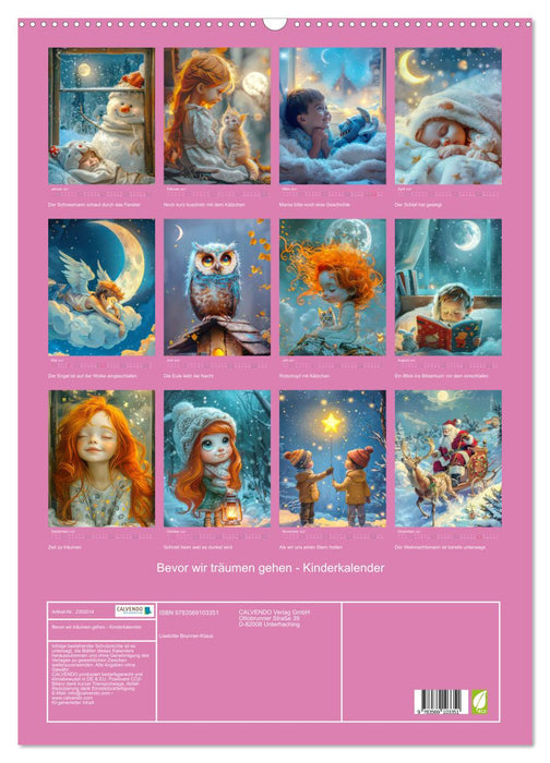 Bevor wir träumen gehen - Kinderkalender (CALVENDO Wandkalender 2027)