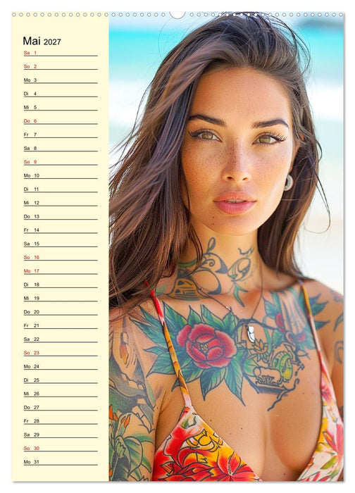 Coole Tatoo-Girls. Hübsch, modern und selbstbewusst (CALVENDO Wandkalender 2027)