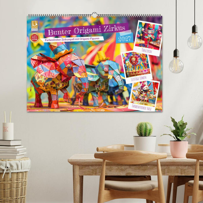 Bunter Origami Zirkus - Farbenfroher Zirkusspaß mit Origami-Figuren (CALVENDO Wandkalender 2027)