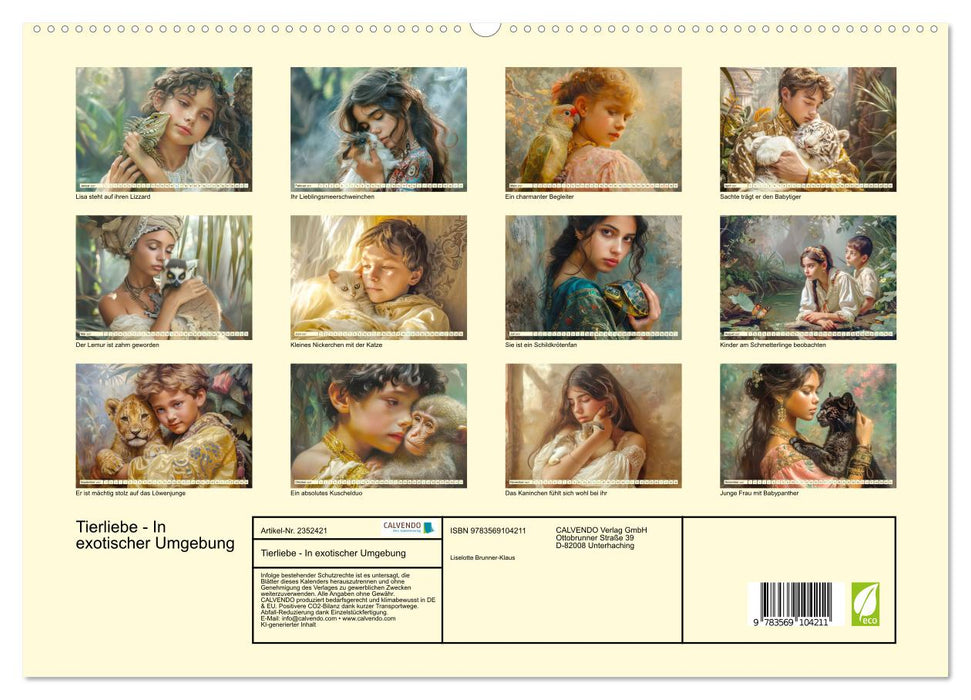 Tierliebe - In exotischer Umgebung (CALVENDO Premium Wandkalender 2027)