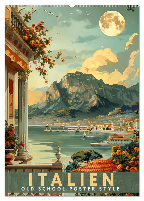 Italien - Old School Poster Style (CALVENDO Wandkalender 2027)