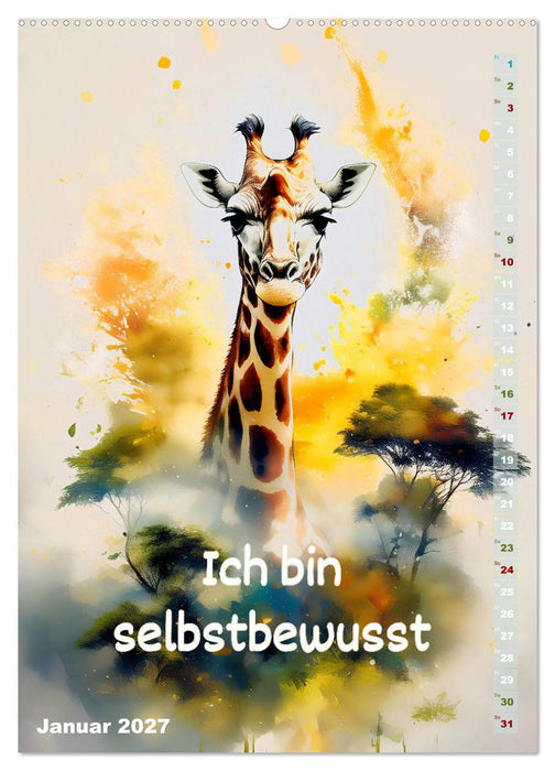 Ich bin stark - Ein tierischer Affirmationskalender (CALVENDO Wandkalender 2027)