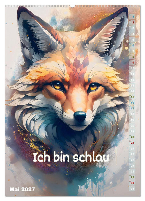 Ich bin stark - Ein tierischer Affirmationskalender (CALVENDO Wandkalender 2027)
