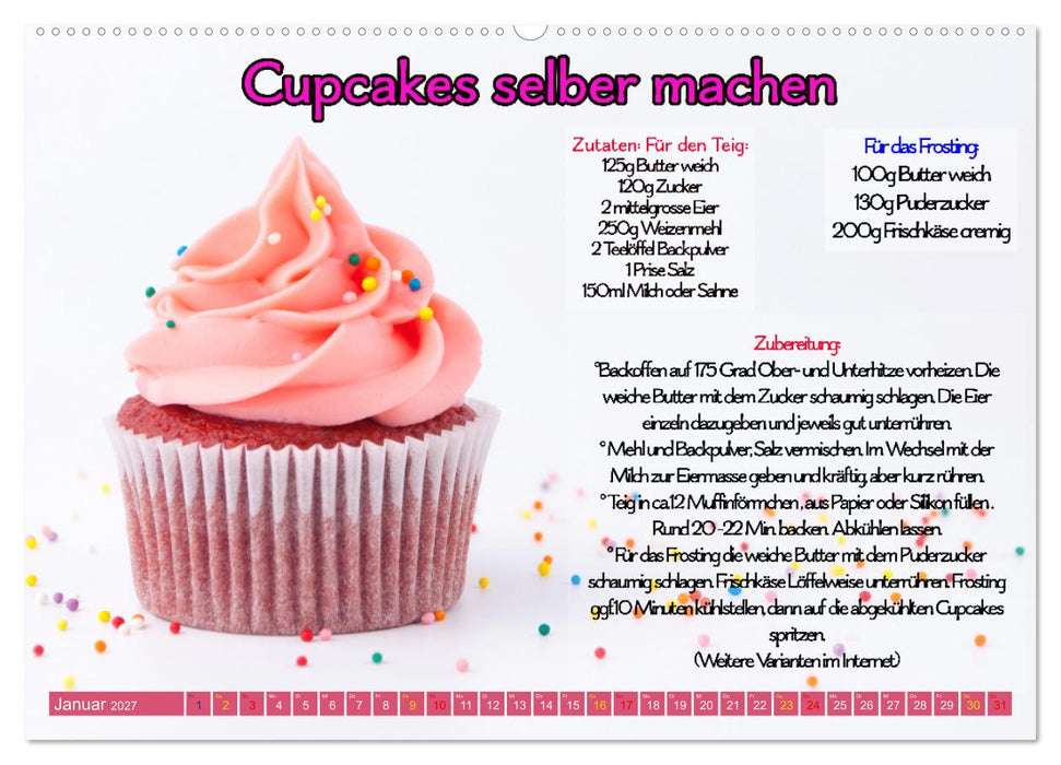 Cupcakes - die süße Verführung (CALVENDO Premium Wandkalender 2027)