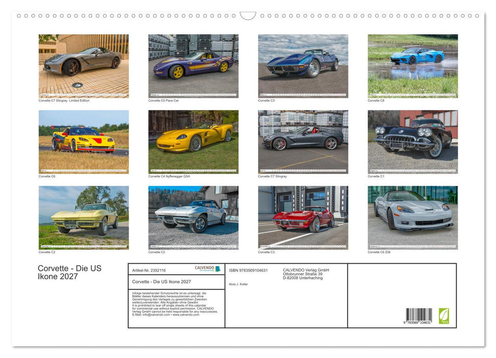 Corvette - Die US Ikone 2027 (CALVENDO Wandkalender 2027)
