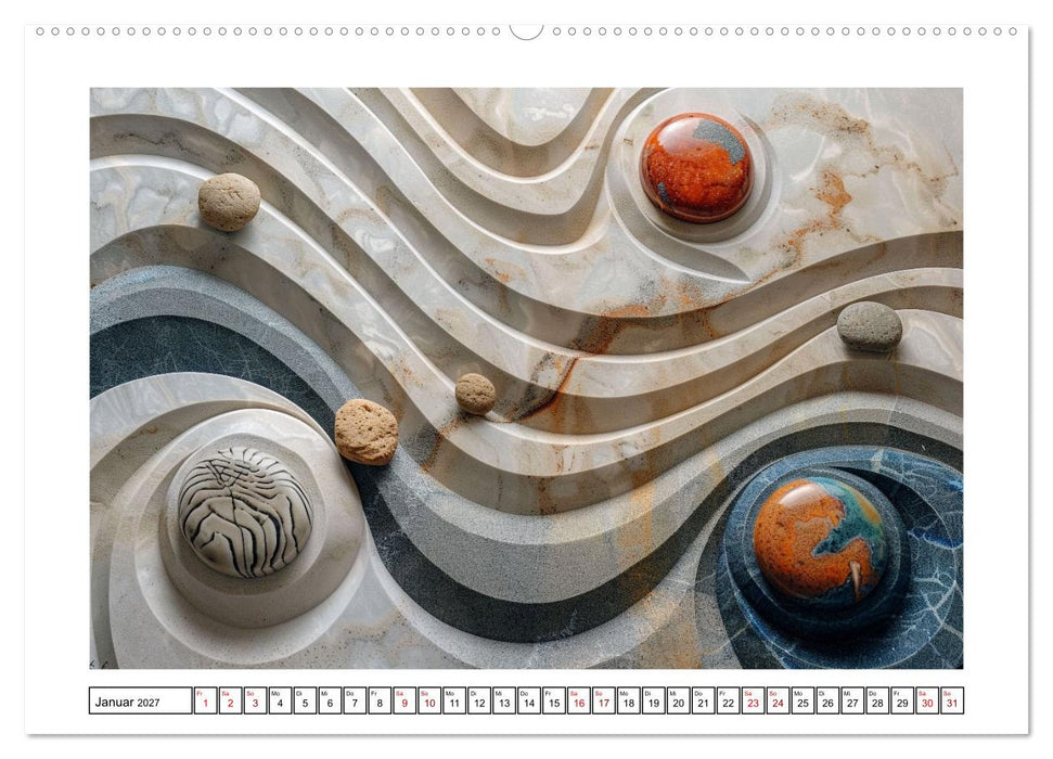 Augenmeditation im Zen Garten (CALVENDO Premium Wandkalender 2027)