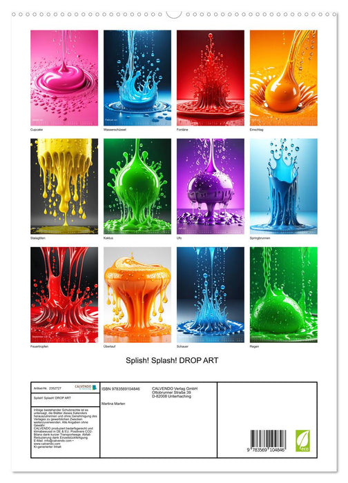 Splish! Splash! DROP ART (CALVENDO Premium Wandkalender 2027)
