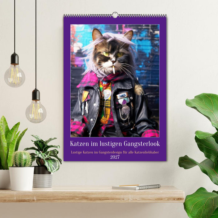 Katzen im lustigen Gangsterlook (CALVENDO Wandkalender 2027)