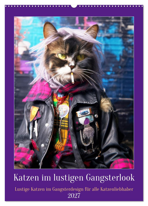 Katzen im lustigen Gangsterlook (CALVENDO Wandkalender 2027)