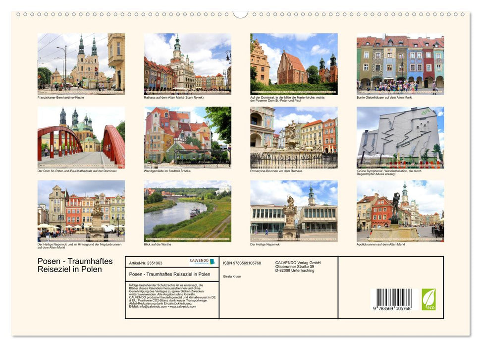 Posen - Traumhaftes Reiseziel in Polen (CALVENDO Premium Wandkalender 2027)