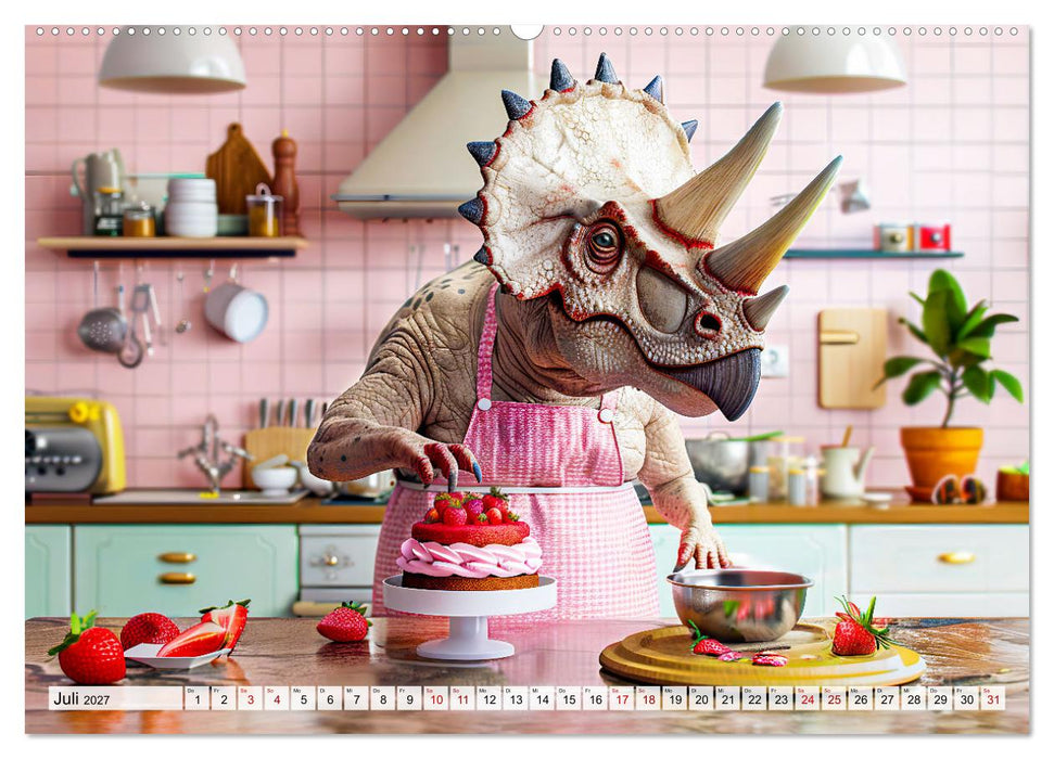 Dinosaurier-Alltag - Wenn sie nicht ausgestorben wären! (CALVENDO Premium Wandkalender 2027)