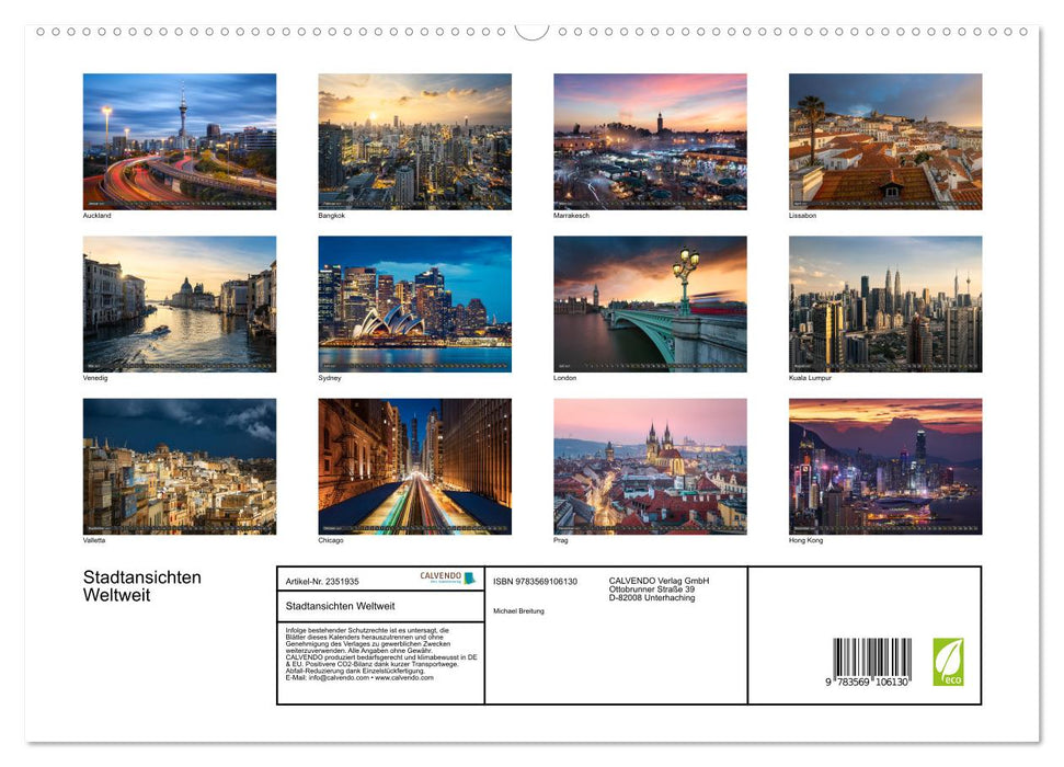 Stadtansichten Weltweit (CALVENDO Premium Wandkalender 2027)