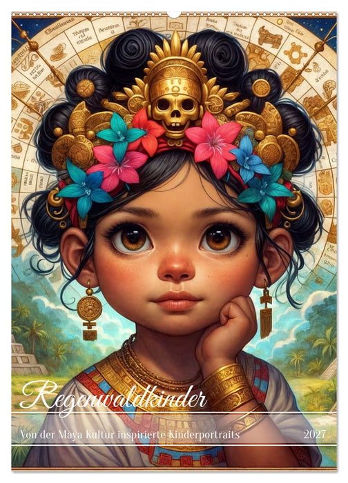 Regenwaldkinder - Ein vom Leben der Mayas inspierter Kinderkalender (CALVENDO Wandkalender 2027)