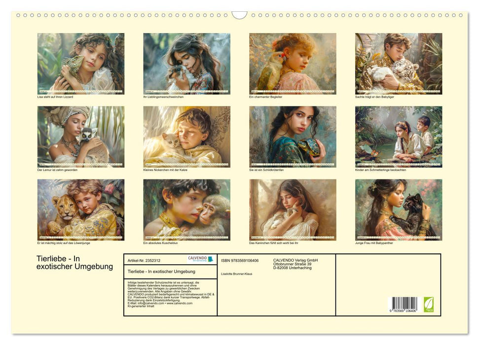Tierliebe - In exotischer Umgebung (CALVENDO Wandkalender 2027)