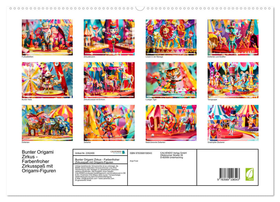 Bunter Origami Zirkus - Farbenfroher Zirkusspaß mit Origami-Figuren (CALVENDO Premium Wandkalender 2027)