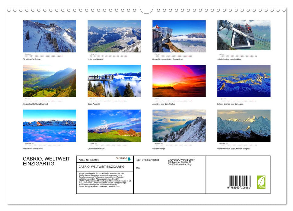 CABRIO, WELTWEIT EINZIGARTIG (CALVENDO Wandkalender 2027)