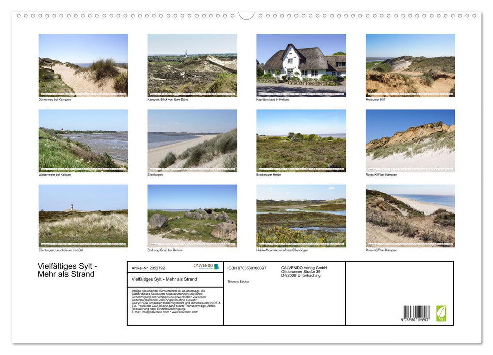 Vielfältiges Sylt - Mehr als Strand (CALVENDO Wandkalender 2027)