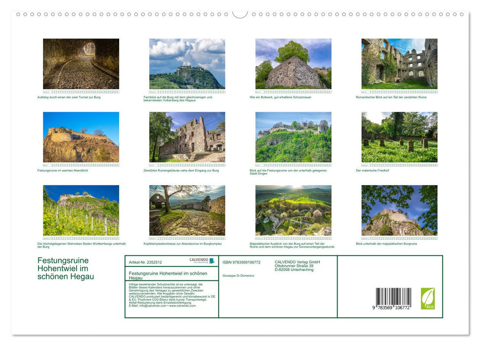 Festungsruine Hohentwiel im schönen Hegau (CALVENDO Premium Wandkalender 2027)