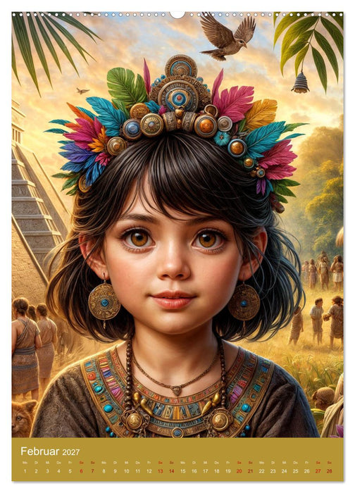 Regenwaldkinder - Ein vom Leben der Mayas inspierter Kinderkalender (CALVENDO Premium Wandkalender 2027)