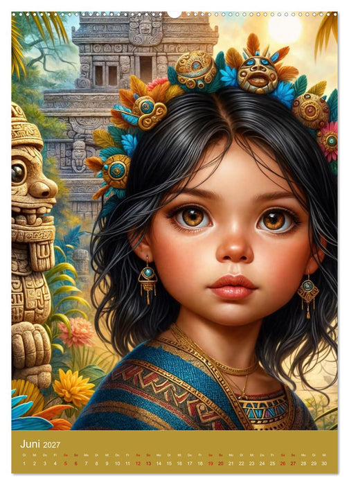 Regenwaldkinder - Ein vom Leben der Mayas inspierter Kinderkalender (CALVENDO Premium Wandkalender 2027)