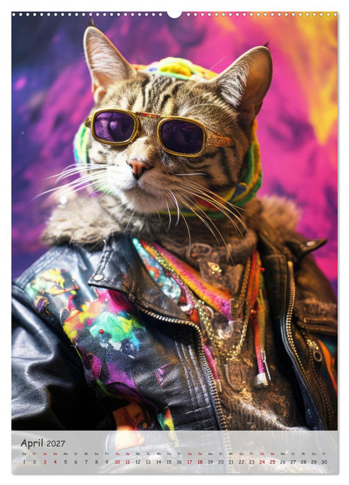 Katzen im lustigen Gangsterlook (CALVENDO Premium Wandkalender 2027)