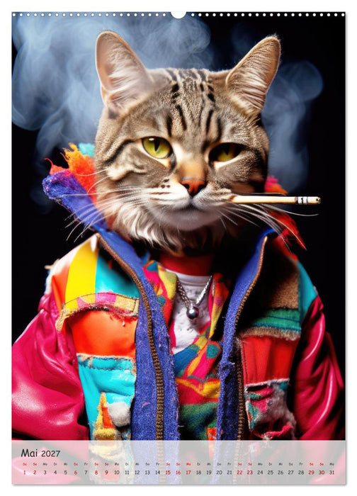 Katzen im lustigen Gangsterlook (CALVENDO Premium Wandkalender 2027)