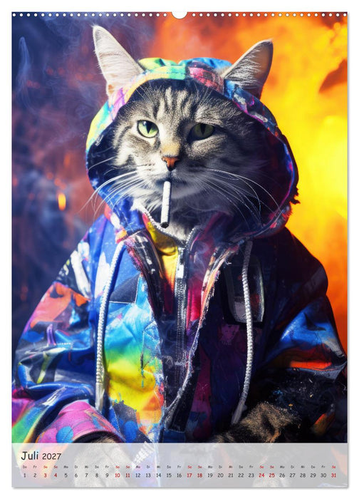 Katzen im lustigen Gangsterlook (CALVENDO Premium Wandkalender 2027)