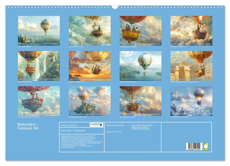 Ballonfahrt - Fantasie Stil (CALVENDO Wandkalender 2027)