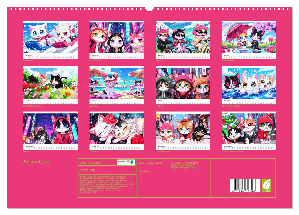 Anime Cats (CALVENDO Premium Wandkalender 2027)