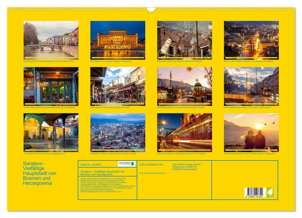 Sarajevo - Vielfältige Hauptstadt von Bosnien und Herzegowina (CALVENDO Wandkalender 2027)