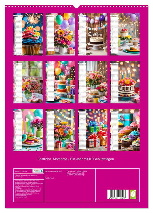 Festliche Momente - Ein Jahr mit KI Geburtstagen (CALVENDO Premium Wandkalender 2027)