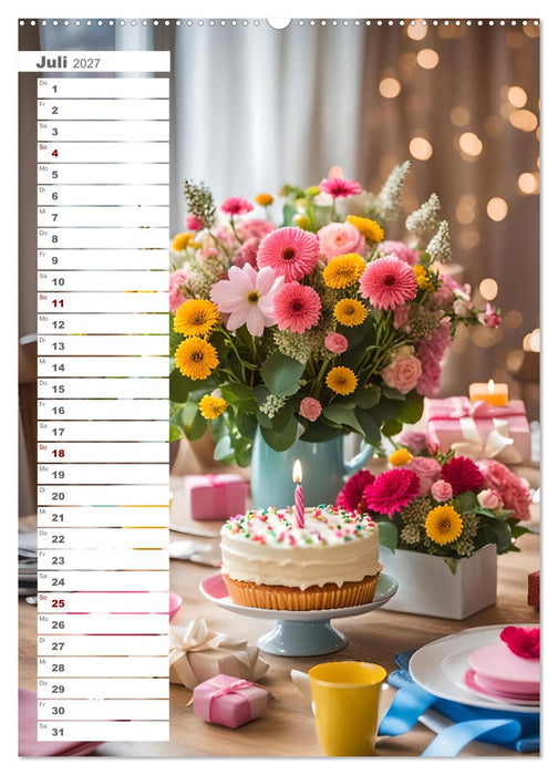 Festliche Momente - Ein Jahr mit KI Geburtstagen (CALVENDO Premium Wandkalender 2027)