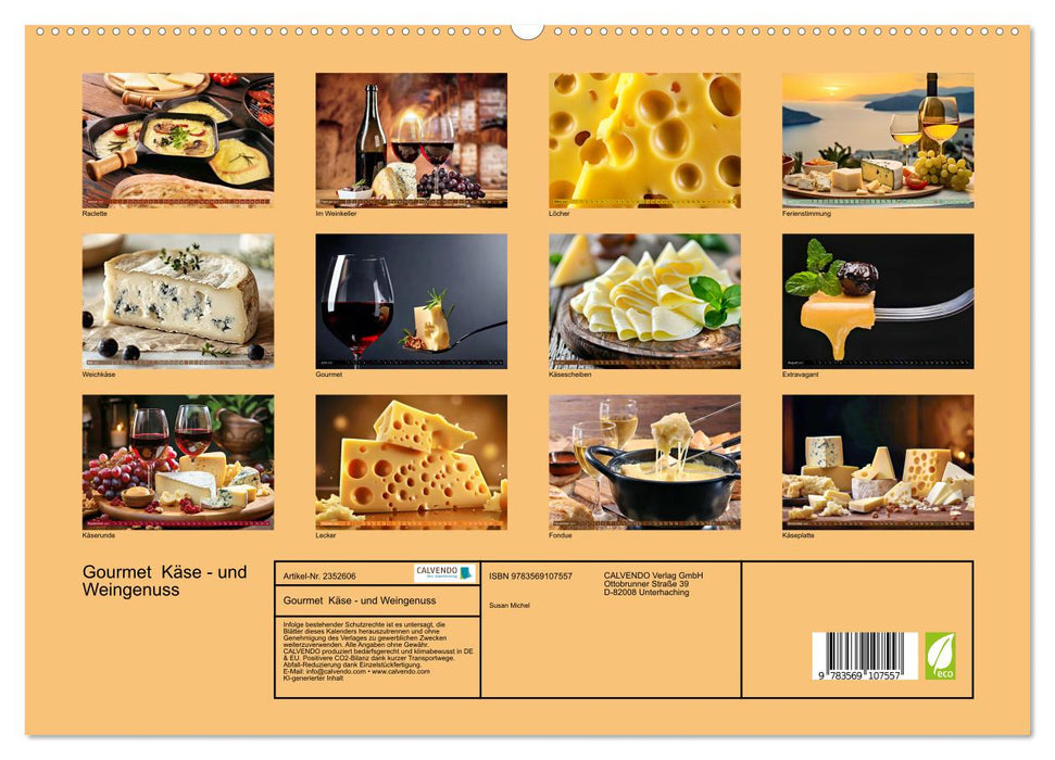 Gourmet Käse - und Weingenuss (CALVENDO Premium Wandkalender 2027)