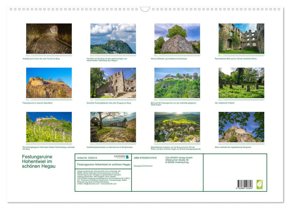 Festungsruine Hohentwiel im schönen Hegau (CALVENDO Wandkalender 2027)