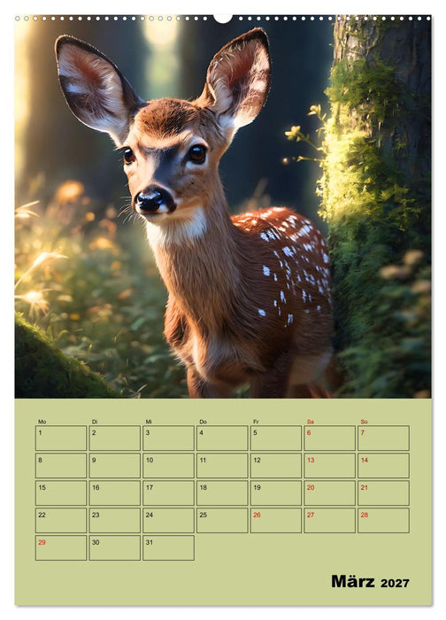 Tierkinder im Zauberwald (CALVENDO Premium Wandkalender 2027)