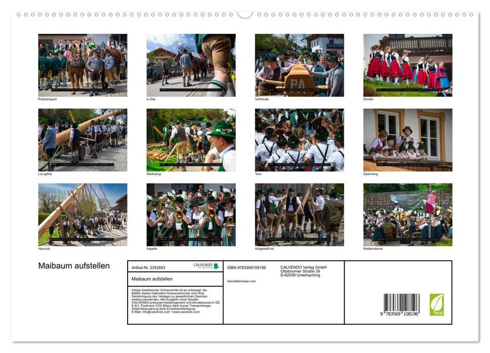 Maibaum aufstellen (CALVENDO Premium Wandkalender 2027)