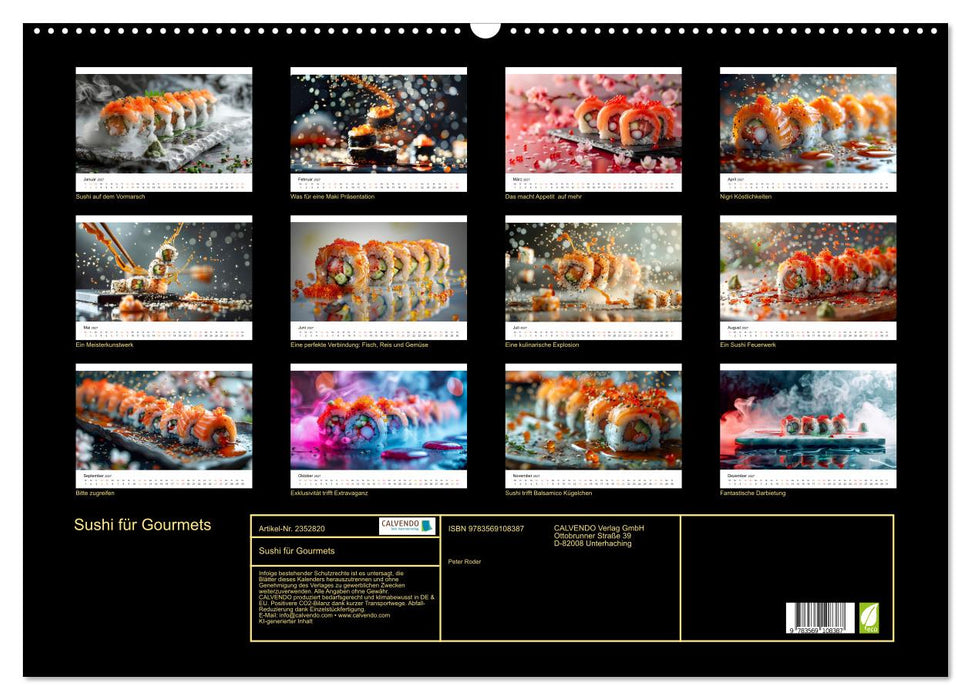 Sushi für Gourmets (CALVENDO Wandkalender 2027)