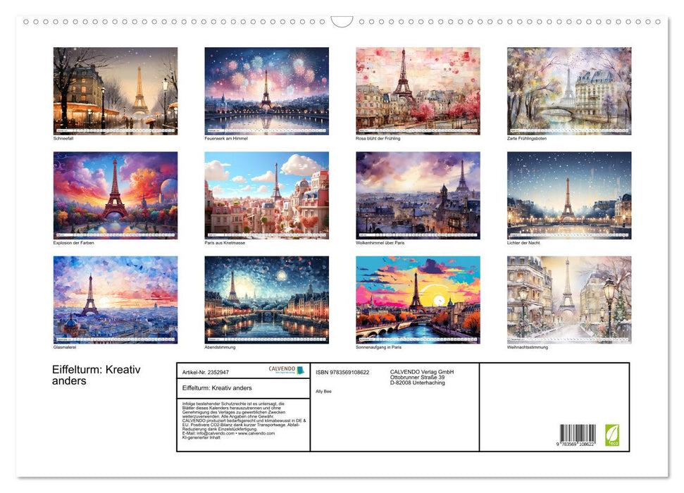 Eiffelturm: Kreativ anders (CALVENDO Wandkalender 2027)